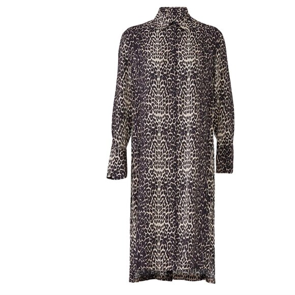 NWOT ALLSAINTS Anya Leopard Print Shirt Dress Size Small All Saints - Picture 3 of 12